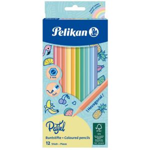 Kredki ołówkowe Pelikan Pastell, 12kol
